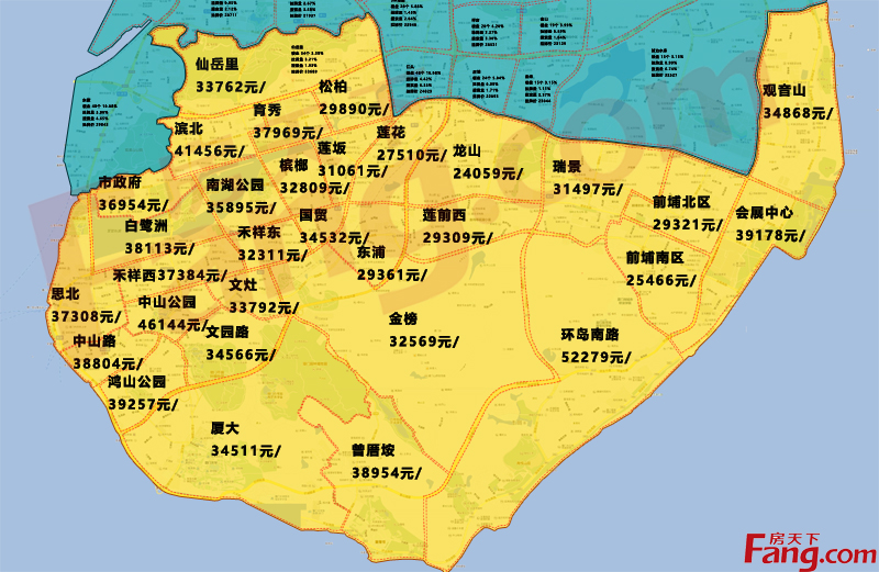 六大区县商圈最新房价图系列之思明区 楼中楼三房只需